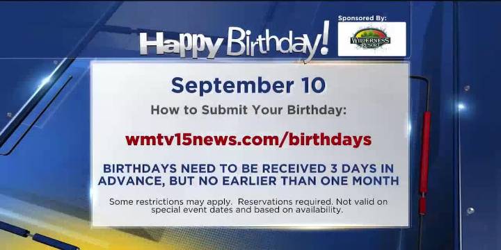 Birthdays for Wednesday, September 10