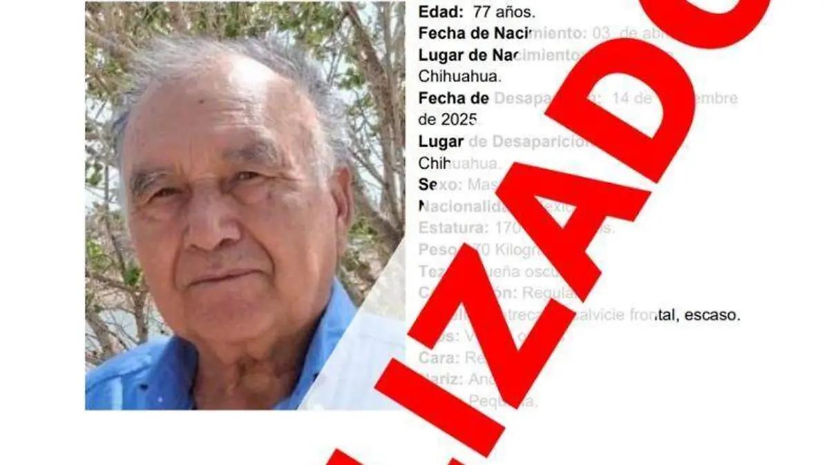Localizan a adulto mayor reportado como ausente en la colonia Cerro de la Cruz