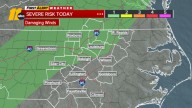 Storm risk this evening, gusty winds and small hail possible