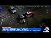 LA chase ends after PIT maneuver, suspect drives over spike strips