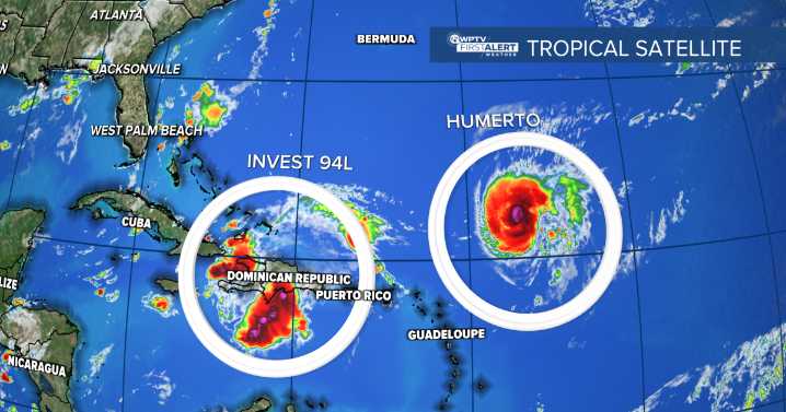 Double Trouble: Humberto Strengthens, Bahamas System Eyes Development