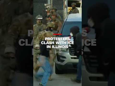 Protesters clash with ICE in Illinois