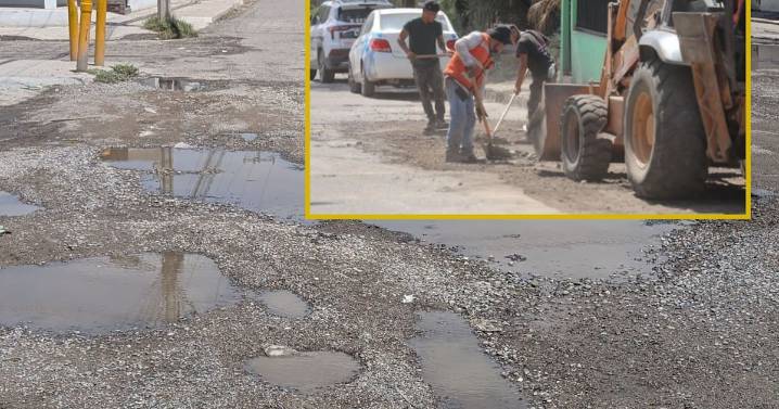 Trabajan día y noche para tapar baches en Hermosillo
