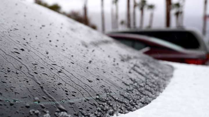 Hail seen coming down in Palm Desert amid September storm