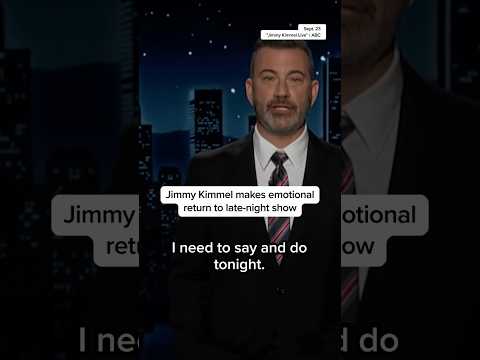 Jimmy Kimmel makes emotional return to late
