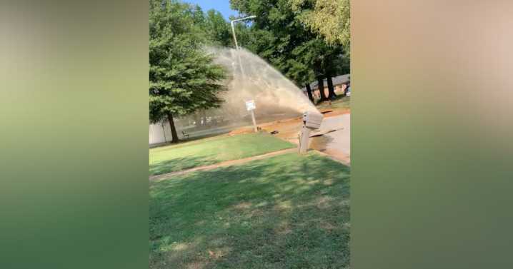 Busted water pipe causes geyser to erupt in Raleigh neighborhood