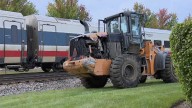 Amtrak train strikes construction equipment in Lake Forest