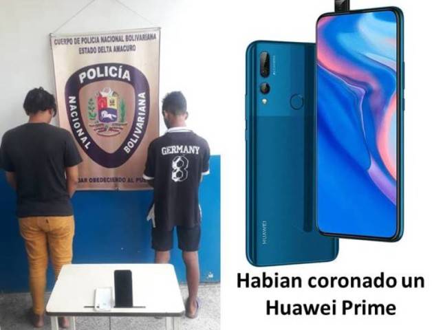 Tumbaron un celular y cuando se creían lisos, se les apareció el bicho en forma de PNB