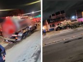 Pipa cargada con diésel cae a socavón en Iztacalco, CDMX