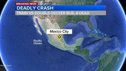 Train slams into bus outside Mexico City; at least 8 dead, 45 injured