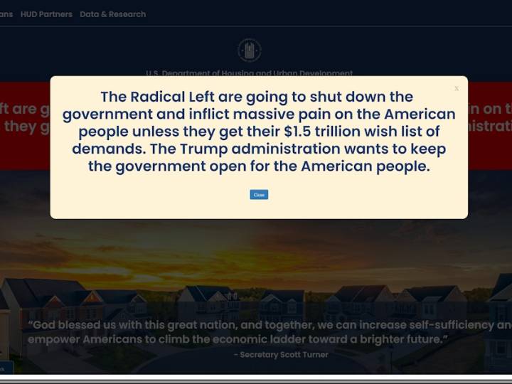 Trump administration uses taxpayer dollars to blame Democrats for government shutdown