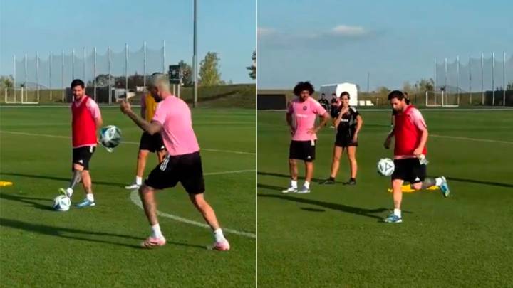 El golazo imposible de Messi en un desafío con De Paul durante un entrenamiento