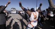 Popular Egyptian 'strong man' pulls 700-ton ship with his teeth
