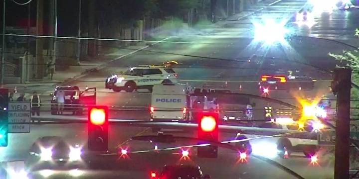 Crash blocks lanes on Pecos Road in North Las Vegas