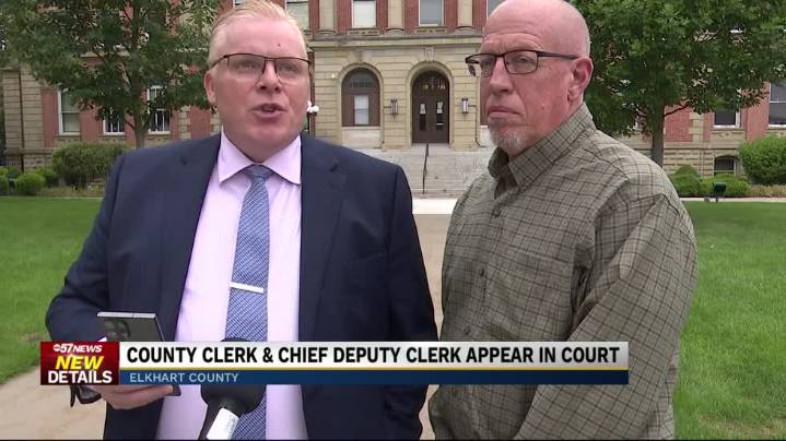 Attorney for Elkhart County Clerk Christopher Anderson speaks to ABC57 after initial hearing