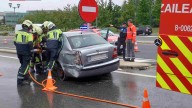 Una joven herida tras un accidente en una de las salidas con más tráfico de Pamplona