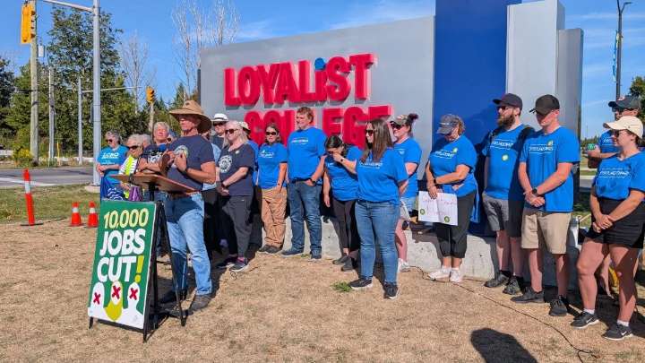 Solidarity rally held for striking full-time college support staff