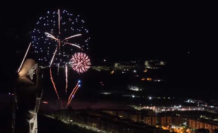 Los fuegos artificiales, a vista de dron