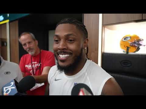 Packers' Josh Jacobs on facing a 'great' Browns defense, his rushing touchdown streak