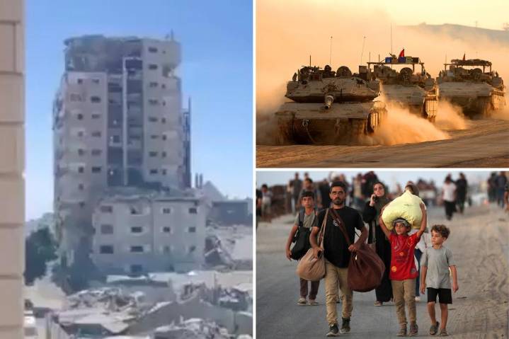 Israel bombs Hamas operatives in another Gaza City high-rise attack, as thousands of Palestinians flee