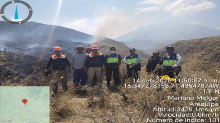 Arequipa: incendio en estribaciones del Misti es controlado