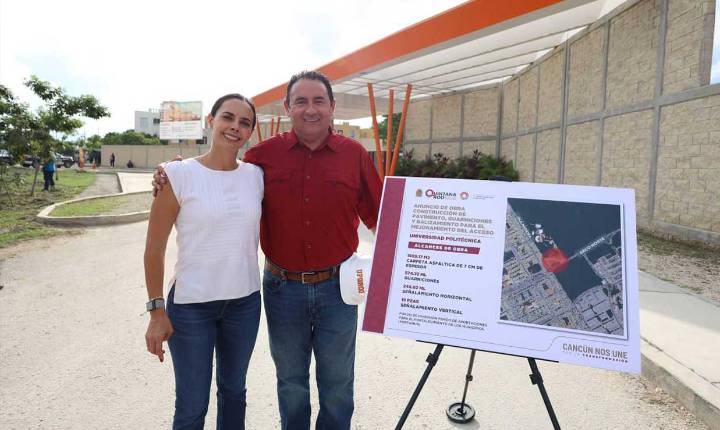 Anuncia Ana Paty Peralta mejoramiento vial en el acceso a la UPQROO
