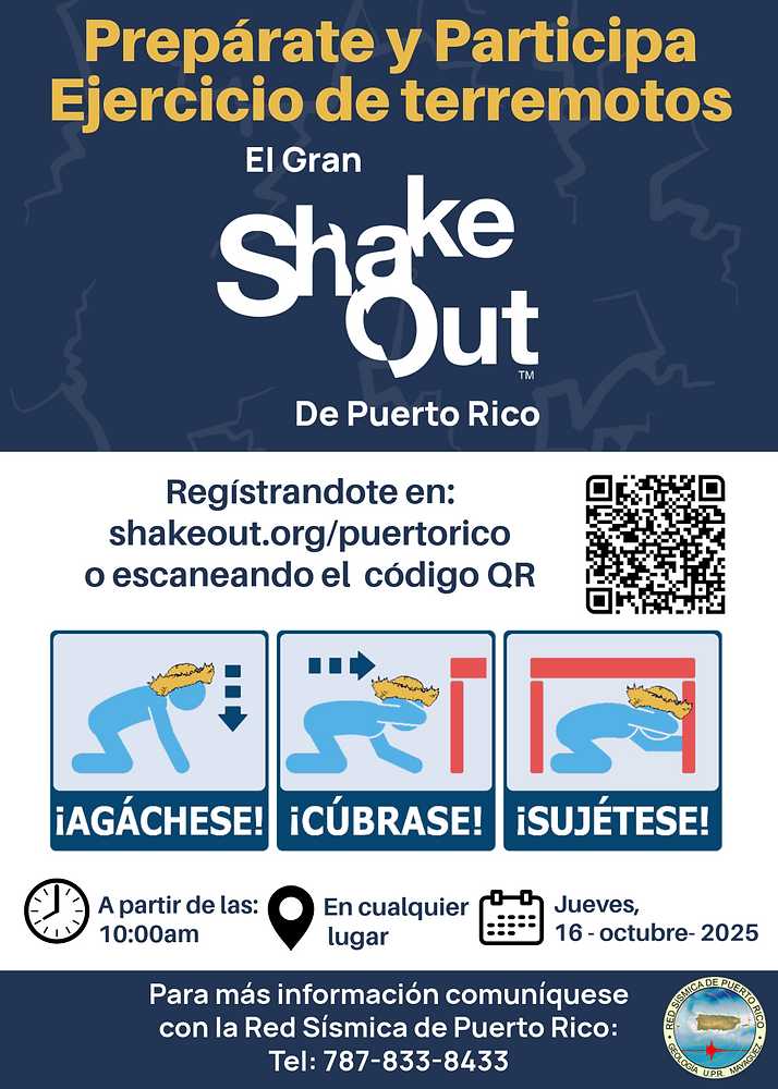 Invitan al Gran ShakeOut en Puerto Rico