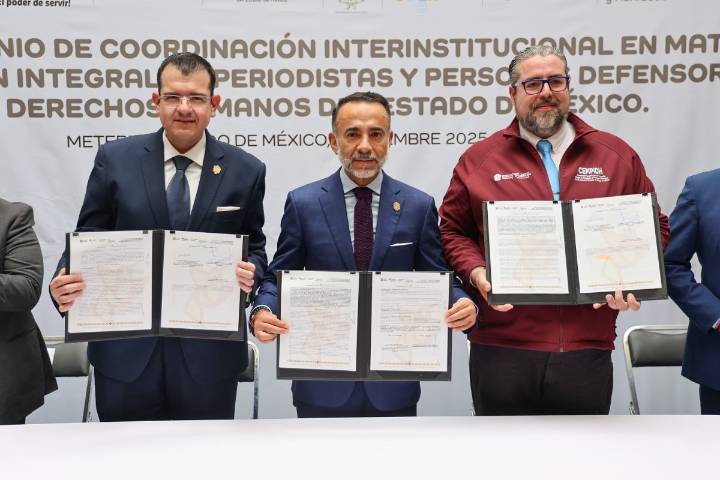 Firman Gobierno del Estado de México y Metepec convenio para proteger la labor periodística y la defensa de los derechos humanos