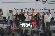 En compañía de morenistas, ministros reciben bastón de mando; Aguilar agradece a la reforma judicial