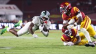 Jayden Maiava connects with Makai Lemon to propel No. 25 USC past Michigan State 45