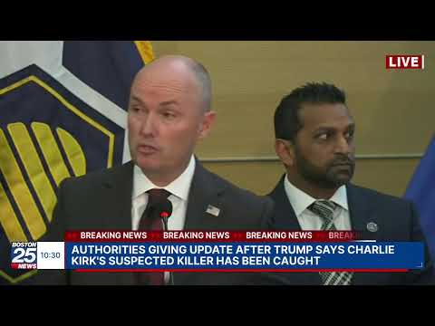 WATCH LIVE: Authorities giving update after Trump says Charlie Kirk's suspected killer was caught.