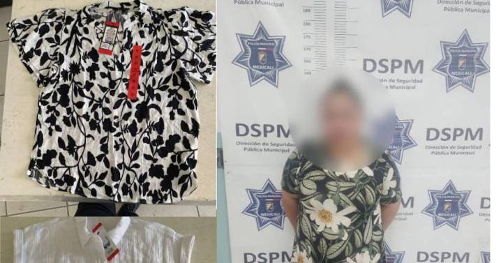 Detienen a mujer por presunto robo de ropa en supermercado