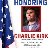 Charlie Kirk vigil scheduled tonight in Woodland Park