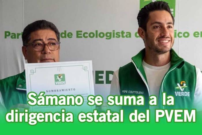 Del PRI al PVEM: Sámano se suma a la dirigencia estatal