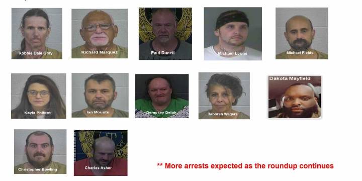 13 arrested in drug roundup