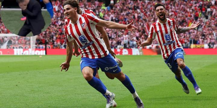El golazo de tiro libre de Julián Álvarez para el triunfo del Atlético sobre Real en el clásico de Madrid: la reacción del Cholo Simeone