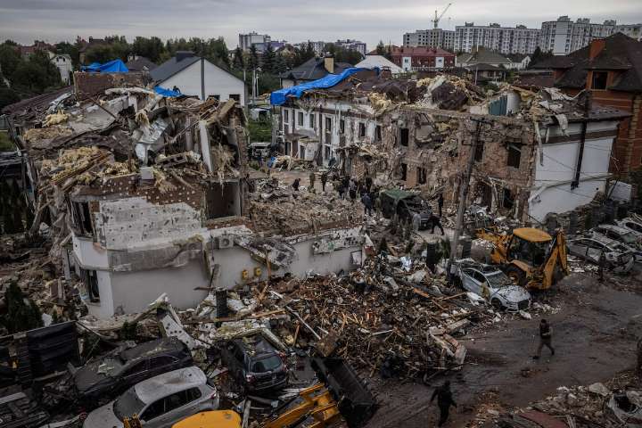 Kyiv bears brunt of latest Russian drone and missile attack