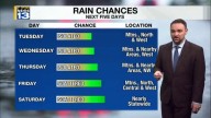 Moisture increases through the week