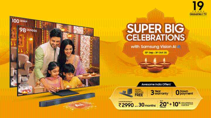 Samsung’s ‘Super Big Celebrations’ offer huge festive discounts on Vision AI TVs