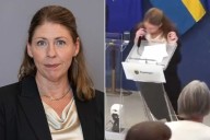 Sweden's New Health Minister Elisabet Lann Collapses on Stage