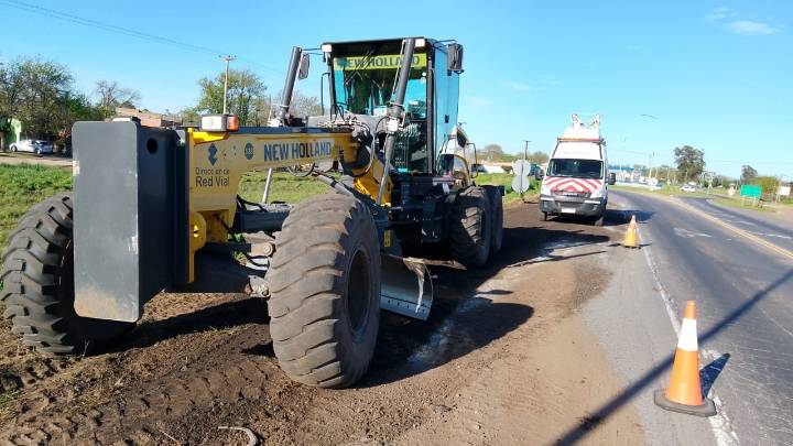 Acondicionan banquinas en tramo urbano de la Ruta 205