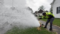 Fire hydrant flushing underway