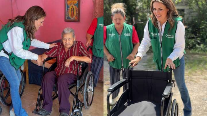 Doña Francisca de Sabinas recibe silla de ruedas