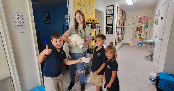 Kids use lemonade stand to raise money for Humane Society