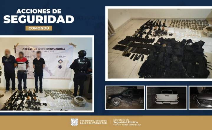 Caen tres presuntos integrantes de "Los Mayos" en Baja California Sur