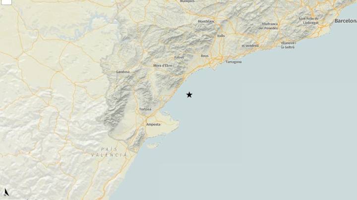 Registrado un terremoto de magnitud 2,6 con epicentro en la costa del Baix Camp