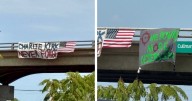 'One down, more deserving': Threatening banner hung next to one honoring Charlie Kirk on Cullman bridge