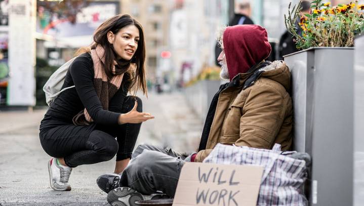 AOC Lectures Homeless Man On How Fortunate He Is Not To Have To Pay Rent To Evil Landlords