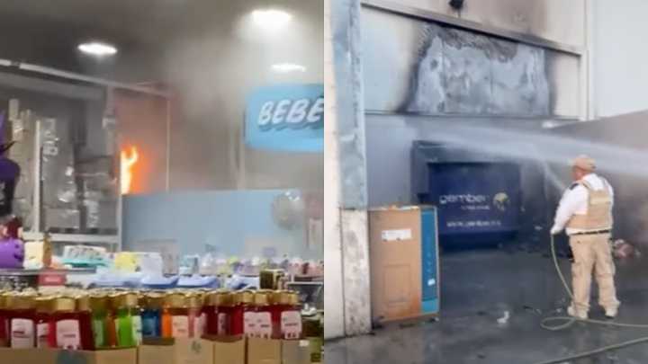 Evacúan a 100 Personas Tras Incendio en un Supermercado en Apodaca, Nuevo León