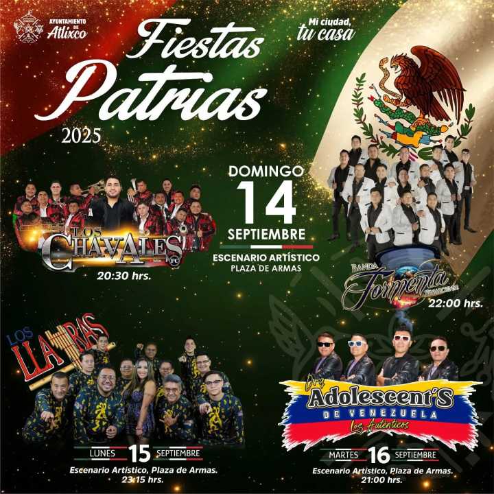 Ayala invita a vivir las Fiestas Patrias en Atlixco con música y tradición